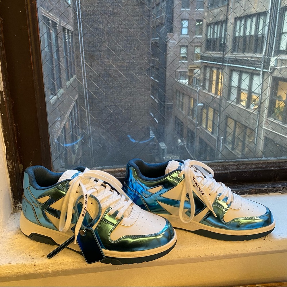 Off-White Out of Office Mirror Sneaker in White/Blue